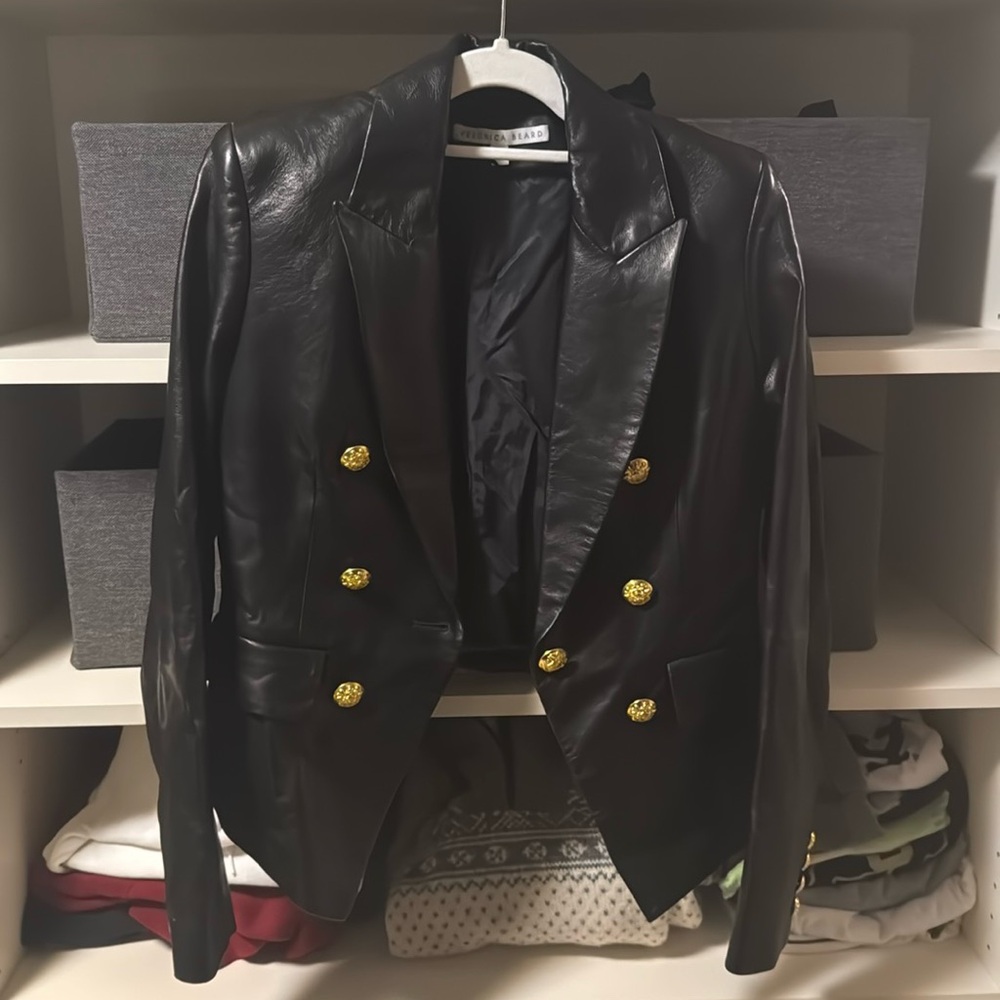 Veronica Beard leather blazer size 6